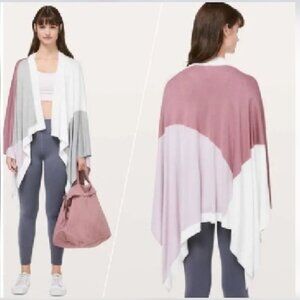 LULULEMON Hatha Wrap Quicksand, Misty Pink, Silver Fox, and Alpine White